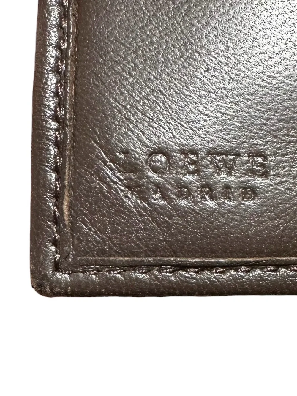 Loewe Brown Leather Embossed Men’s Bifold Wallet with Box and Cards